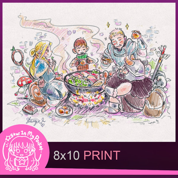 Dungeon Dining 8x10 Anime Sketch Art Print