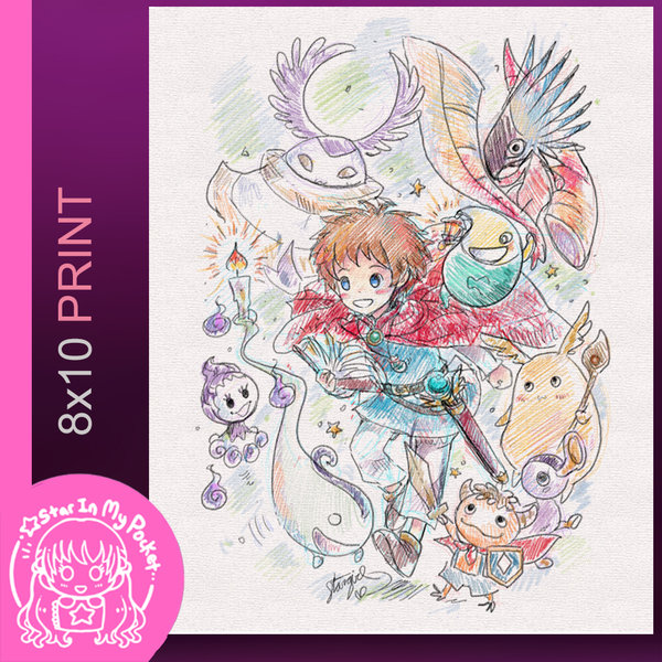 Magical Journey 8x10 Game Sketch Art Print