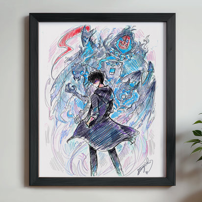 Shadow Monarch 8x10 Sketch Art Print