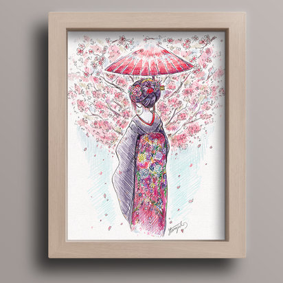 Maiko 8x10 Sketch Art Print