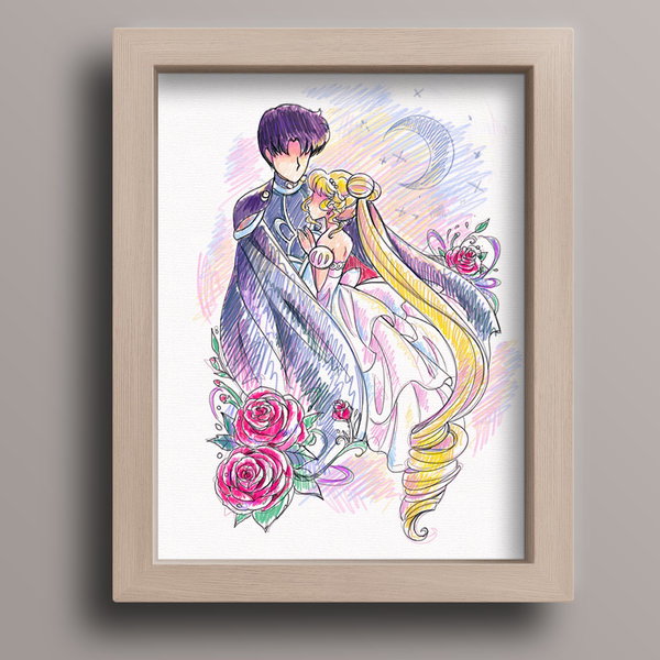 Moon Romance 8x10 Game Sketch Art Print