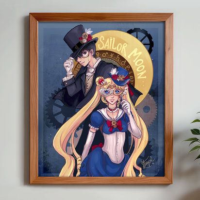 Steampunk by Moonlight Art Print